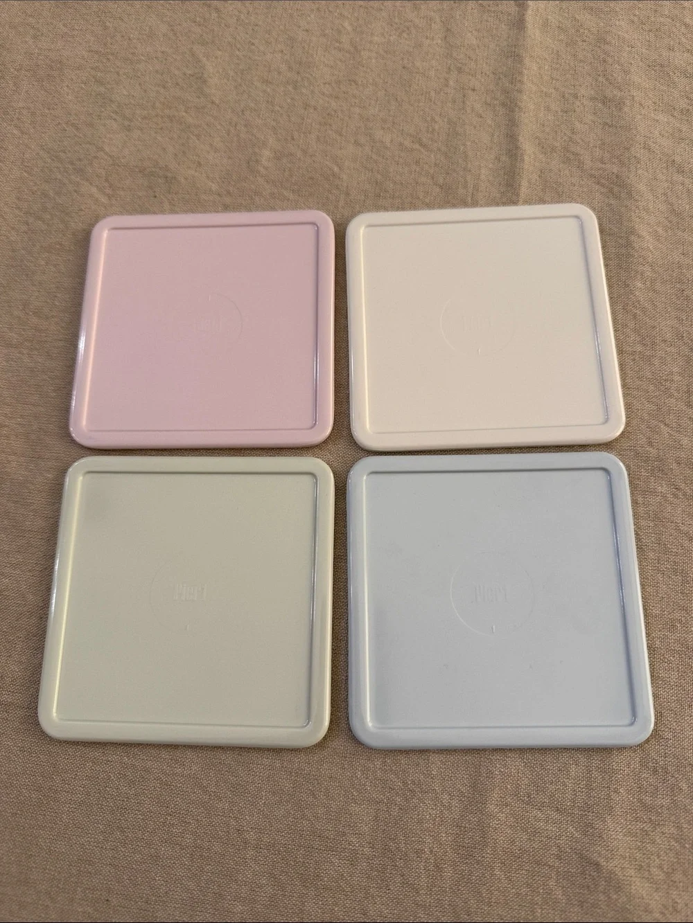 Pier 1 Dessert Coasters Set of 4 Strawberry Macaron Ice Cream Parfait